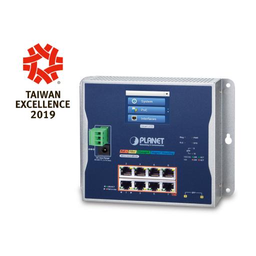 [PLANET_WGS-5225-8P2SV] Planet Switch Industrial Flat-Type 8 Puertos Gigabit C/PoE 802.3at, 2 Puertos SFP, LCD