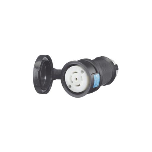 [HUBBELL_HUB-HBL-2813] Hubbell Conector Industrial con Bloqueo de Media Vuelta / 30 A 120/208 V CA / Nema L21-30R / 4 Polos 5 Hilos / Color Blanco y Negro / / Grado Industrial.