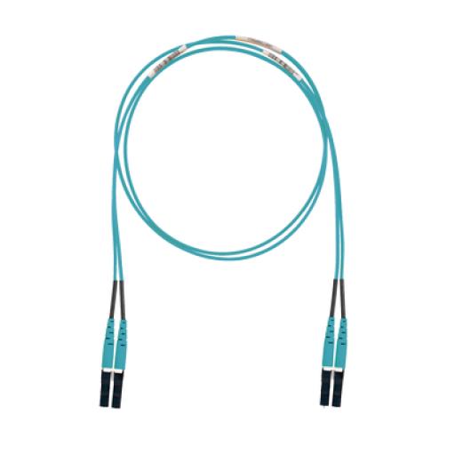 [PANDUIT_FX2ELLNLNSNM003] Panduit Jumper de Fibra Optica Multimodo 50/125 OM3, LC-LC Duplex, LSZH (Cero Halógenos), Color Aqua, 3 Metros