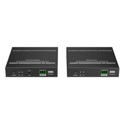 [EPCOM_TT982] Epcom Kit extensor por fibra óptica | Hasta 40 kilómetros|  4K@60Hz | con IR | RS232