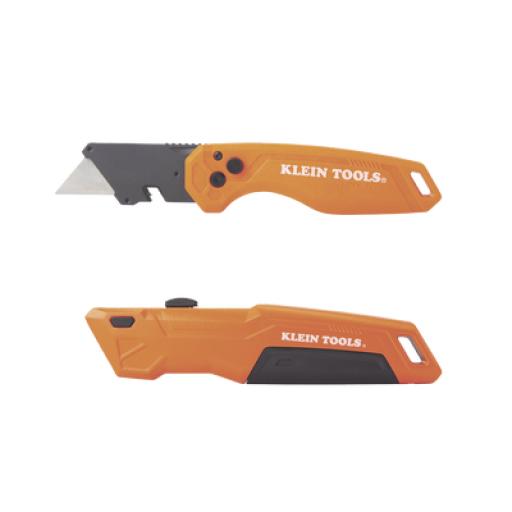 [KLEINTOOLS_44312] Klein Tools Juego de Navajas Multiusos Deslizable y Plegable de 135º o 180º con Botón de liberación Rápida y Fácil