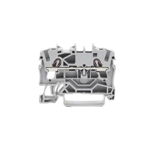 [WAGO_2002-1201/U] WAGO Borna de paso para 2 conductores; 2,5 mm²; Apropiado para aplicaciones Ex e II; Marcaje lateral y central; para carril DIN 35 x 15 y 35 x 7,5; Push-in CAGE CLAMP®; 2,50 mm²; gris