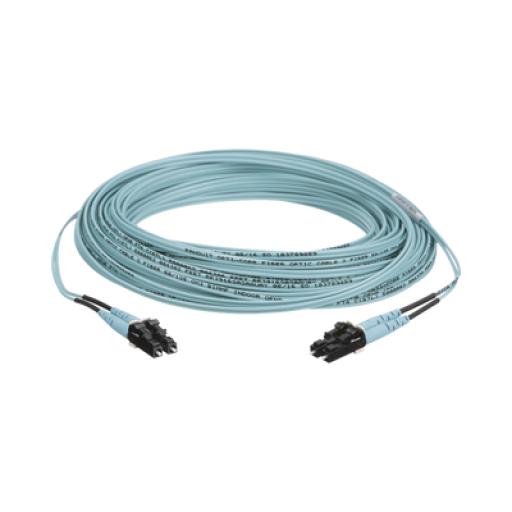 [PANDUIT_FX2ERLNLNSNM050] Panduit Jumper de Fibra Optica Multimodo 50/125 OM3, LC-LC Duplex, OFNR (Riser), Color Aqua, 50 Metros