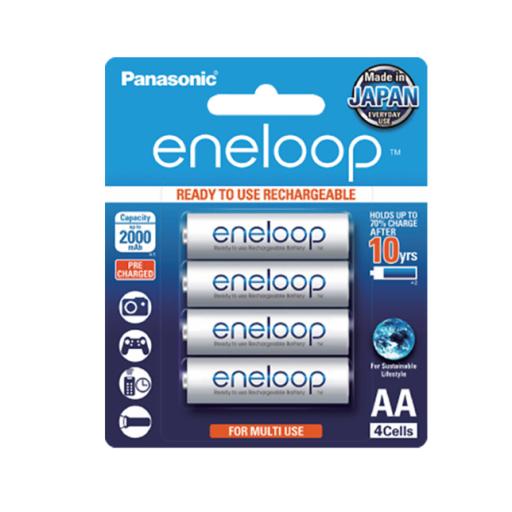 [PANASONIC_BK3MCCE/4BT] Panasonic Batería Recargable AA 1.2V ENELOOP / Ni-HM / Paquete de 4 Baterías