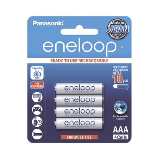 [PANASONIC_BK4MCCE/4BT] Panasonic Batería Recargable AAA 1.2V ENELOOP / Ni-HM / Paquete de 4 Baterías