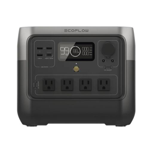 [ECOFLOW_EFR620] ECOFLOW EcoFlow River 2 Pro | Estación de Energía Portátil 768Wh Litio LFP / 4 AC 800W (Max. 1600W) / 1 USB-C 100W / 3 USB -A 12W / Cargador de Coche 10A, 126W Max. / Conectividad WiFi y Bluetooth (App) / Carga Solar 220W Max.