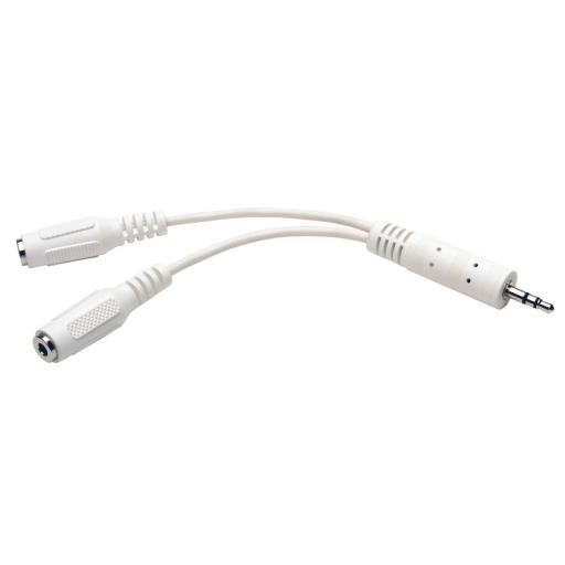 [TRIPPLITE_P313-06N-WH] Tripp Lite DIVISOR Y DE CABLES 3.5MM MINI AUDIO ESTEREO M A 2XH BLANCO