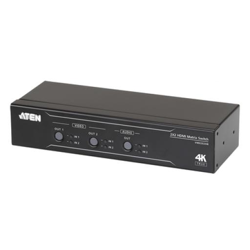 [ATEN_VM0202HB] ATEN Conmutador matricial HDMI 2 x 2 True 4K con desembebedor de audio