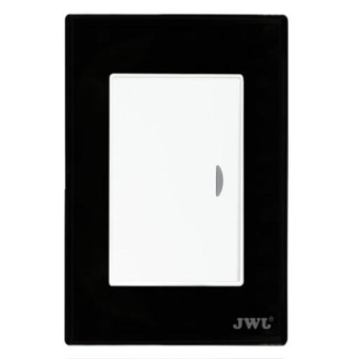 [JWJ_JTL-F7601] JWJ Interruptor Sencillo con Placa de policarbonato / 10 A/ 127 Vca ~ 60 Hz / Carcasa Negra.
