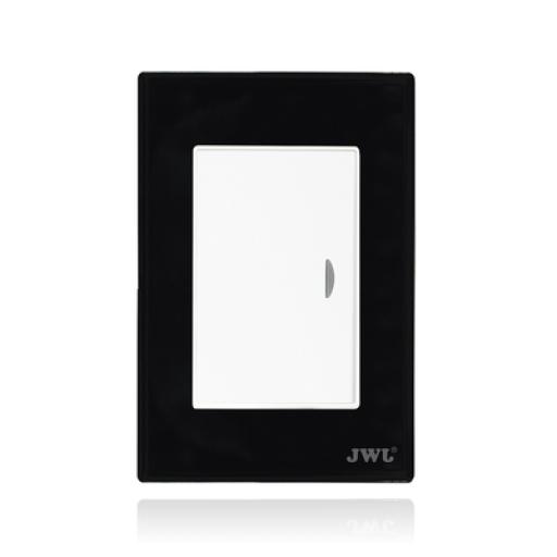 [JWJ_JTL-F7601] JWJ Interruptor Sencillo con Placa de policarbonato / 10 A/ 127 Vca ~ 60 Hz / Carcasa Negra.