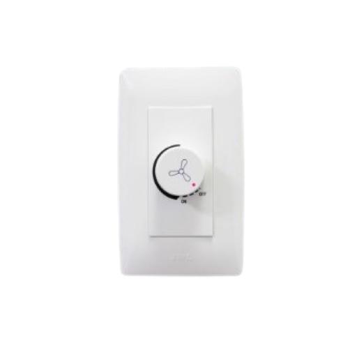 [JWJ_JTL-C7330] JWJ Placa con Dimmer Rotativo para Ventilador / 300 W 127 V CA / Color Blanco.