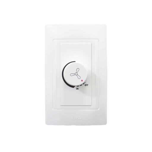 [JWJ_JTL-C7330] JWJ Placa con Dimmer Rotativo para Ventilador / 300 W 127 V CA / Color Blanco.
