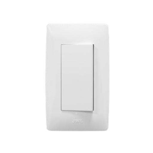 [JWJ_JTL-C7302] JWJ Placa con Interruptor Escalera 10 A/ 127 V CA ~ 60 Hz /  3 Módulos / Color Blanco.