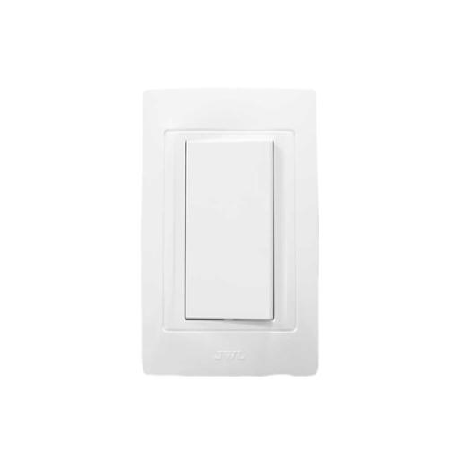 [JWJ_JTL-C7302] JWJ Placa con Interruptor Escalera 10 A/ 127 V CA ~ 60 Hz /  3 Módulos / Color Blanco.