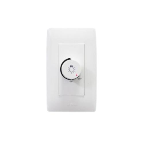 [JWJ_JTL-C7329] JWJ Placa con Dimmer Rotativo para Lámpara Incandescentes / 300 W 127 V CA / Color Blanco.