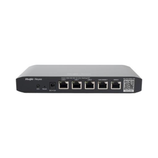 [RUIJIE_RG-EG105G-V3] RUIJIE Router administrable cloud con 3 puertos LAN gigabit, 1 Puerto WAN gigabit y 1 puerto LAN/WAN gigabit configurable, hasta 100 clientes con desempeño de 600 Mbps asimétricos