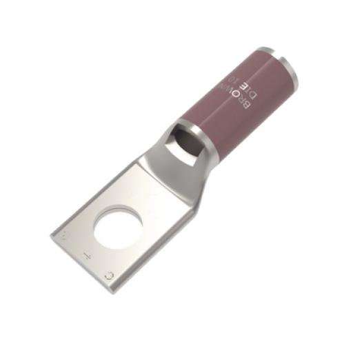 [HUBBELLBURNDY_HUB-YA4-CL6-BOX] HUBBELL BURNDY Zapata Terminal de Compresión de Cobre Electrolítico Estañado de Cañón Corto para Tornillo de 1/2" y Calibre 4 AWG.