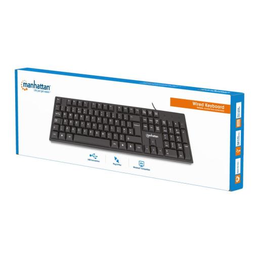 [MANHATTAN_179324] Teclado con cable y 104 teclas Manhattan.