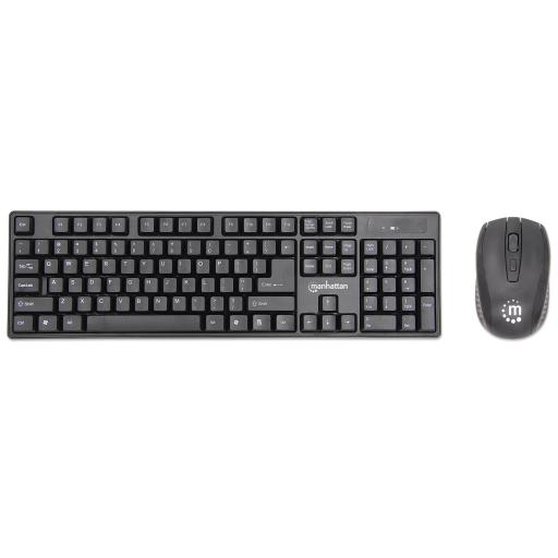 [MANHATTAN_178990] Kit de teclado y mouse óptico inalámbricos Manhattan.