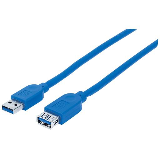 [MANHATTAN_325394] Cable de Extensión USB Mahattan Azul 1 M.