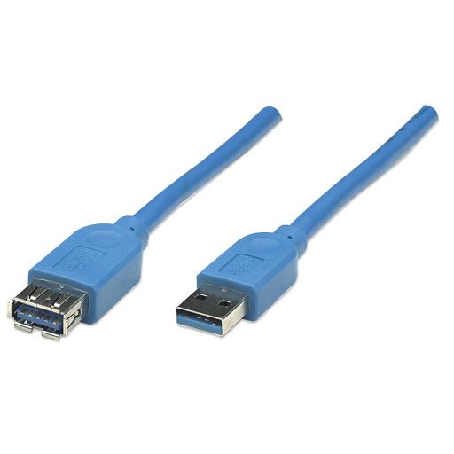[MANHATTAN_322447] Cable de Extensión USB Manhattan Azul 3 M.