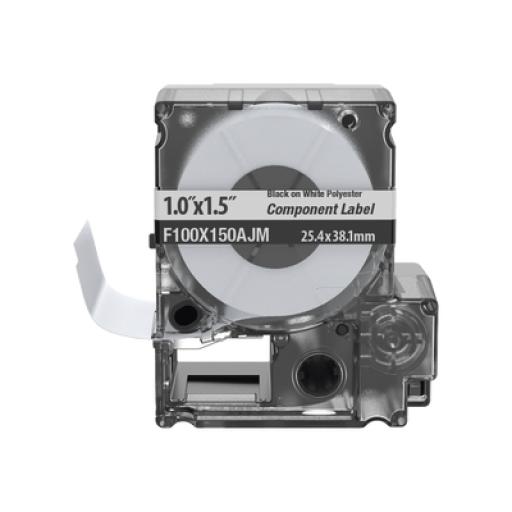 [PANDUIT_F100X150AJM] Panduit Casete de 150 Etiquetas Bandera, Poliéster de 25.4 mm x 38.1 mm, para Cables de 3.1 mm - 5.1 mm de Diámetro, Área de Impresión Color Blanco