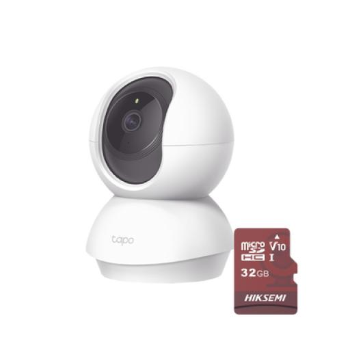 [TPLINK_TAPOC200/HS32] TPLINK Kit de Cámara IP Wi-Fi / Incluye 1 Pieza Modelo TAPOC200 / 2 Megapixel /  Utiliza La App Tapo / 1 Memoria Micro SD  Hiksemi Modelo  HS-TF-E1/32G