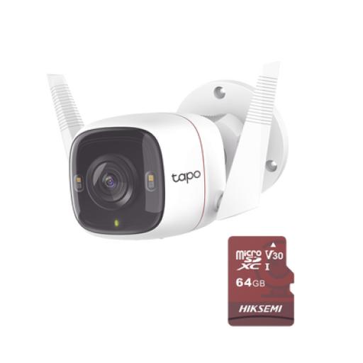 [TPLINK_TAPO-C320WS/HS64] TPLINK Kit de Cámara IP Wi-Fi / Incluye 1 Pieza Modelo TAPO-C320WS  /  Utiliza La App Tapo / 1 Memoria Micro SD Modelo Mod  HS-TF-E1/64G