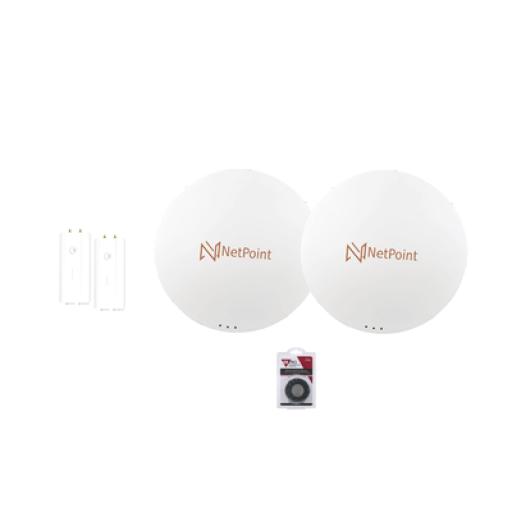 [CAMBIUMNETWORKS_FORCE4600NP6] Cambium Networks Enlace completo de 2 radios FORCE4600C con antenas NP6 (32 dBi), rango de frecuencia extendida (5.7 a 7 GHz), Jumpers y Cinta para fusión incluidos 