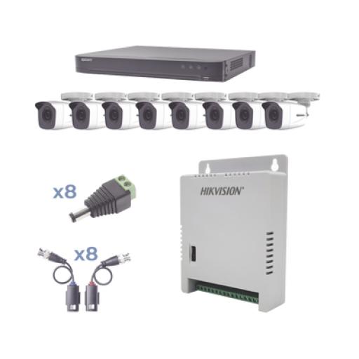 [EPCOMPROFESSIONAL_KEVTX8T8BW] EPCOM PROFESSIONAL KIT TurboHD 1080p / DVR 8 Canales / 8 Cámaras Bala (exterior 2.8 mm) / Transceptores / Conectores / Fuente de Poder Profesional hasta 15 Vcc para Larga Distancias