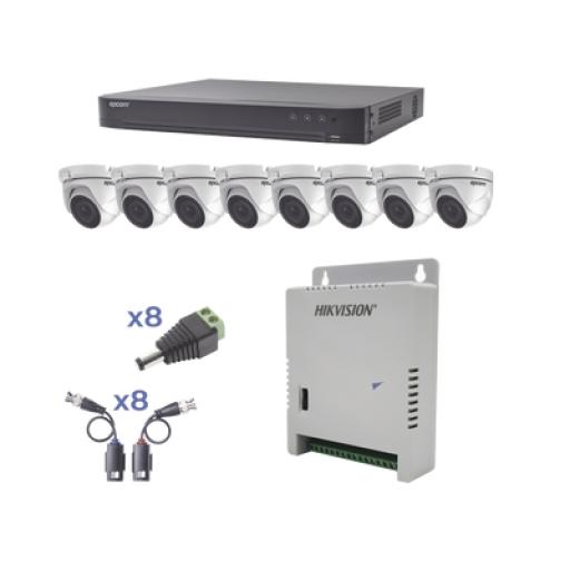 [EPCOMPROFESSIONAL_KEVTX8T8EW] EPCOM PROFESSIONAL KIT TurboHD 1080p / DVR 8 Canales / 8 Cámaras Eyeball (exterior 2.8 mm) / Transceptores / Conectores / Fuente de Poder Profesional hasta 15 Vcc para Larga Distancia