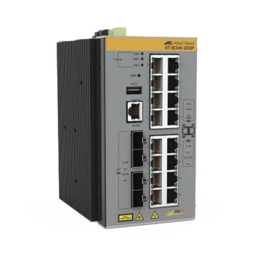 [ALLIEDTELESIS_AT-IE340-20GP-980] Allied Telesis Switch Industrial Capa 3, 16x 10/100/1000T PoE+, 4x 100/1000X SFP (TAA compliant)