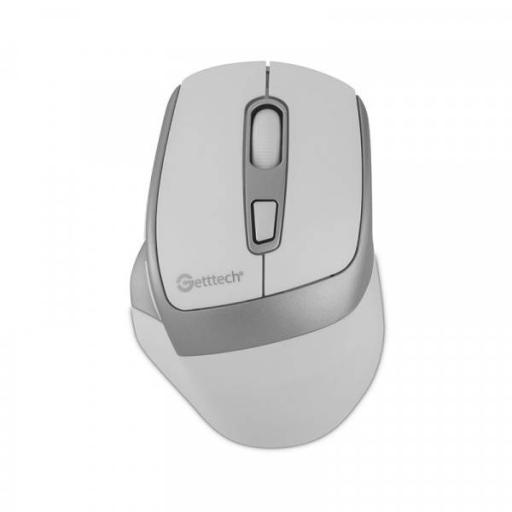 [GETTTECH_GGM-STDBW-01-WH] Getttech MOUSE GETTTECH INALAMBRICO ERGONOMICO BLANCO MODO TRIPLE 2.4G+BT+CABLEADO 6400 DPI RGB GGM-STDBW-01-WH