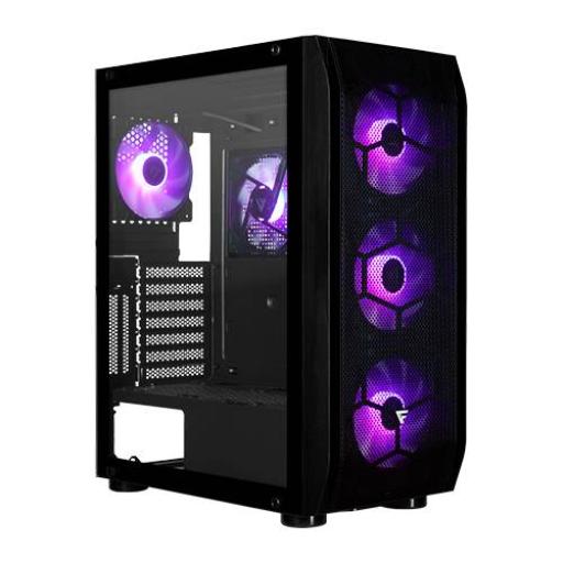 [GAMEFACTOR_CSG400] Game Factor GABINETE GAME FACTOR ATX-E 2 USB 3.2, 1x USB C, 5 VEN ARGB CTEMP NEGRO (CSG400)
