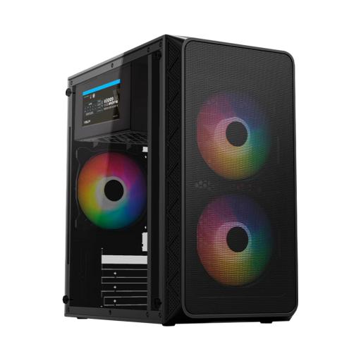 [ACTECK_AC-939249] GABINETE ACTECK (AC-939249) DOOM PRO MESH GI730M,MICRO ATX,1*USB 3.0,FRENTE MALLA,3 FAN RGB,NEGRO