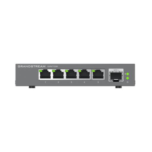 [GRANDSTREAMNETWORKS_GWN7700M] Grandstream Networks Switches de red Multi-Gigabit de 2.5G No Administrable / 5 Puertos RJ45 de 100/1000/2500Mbps / 1 puerto de fibra SFP+