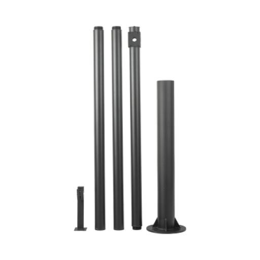 [SYSCOMVIDEO_XGAPOLE6M/A] SYSCOM VIDEO Poste Seccionado de 6 Metros / Especializado para la Instalación de Videovigilancia / Incluye Base de Cimentación y Brazo para Cámara PTZ / Color Negro