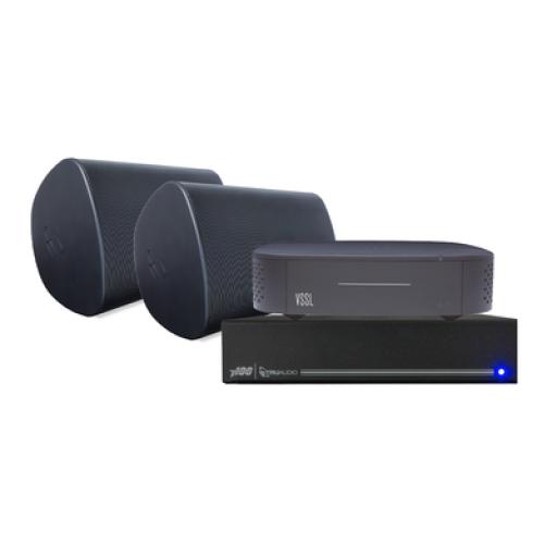 [VSSL_A1X/2WSB-T100] VSSL KIT Amplificador VSSL A1X | 2 Bocinas para Montaje Superficial de 6in de TruAudio Modelo OP6BK | Color Negro IP66
