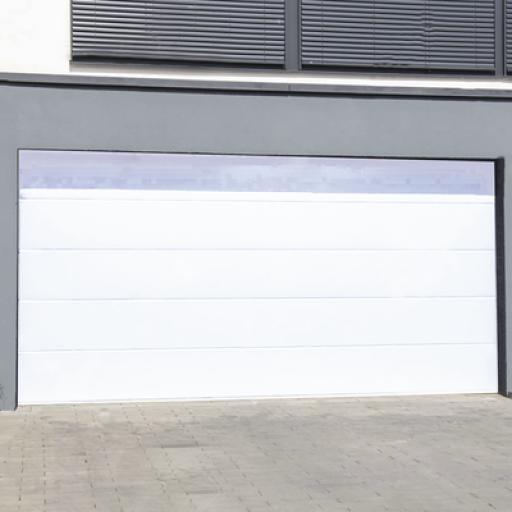 [ACCESSPRO_GARAGE-189] AccessPRO Puerta de Garage de Alta Calidad / Linea Central / Color Blanco 18X9 pies,  AISLADA, Estilo Americana.