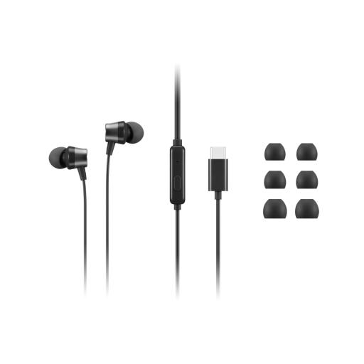 [LENOVO_4XD1J77351] Lenovo 4XD1J77351 audífono y auriculare Auriculares Alámbrico Intra auditivo Oficina/Centro de llamadas USB Tipo C Negro