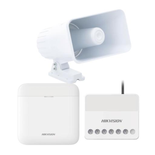 [HIKVISIONDIGITALTECHNOLOGY_AXPRO-KIT-SIRENA-C] Hikvision Digital Technology (AXPRO) KIT de alarma AXPRO con sirena cableada 30W / Incluye: 1 Hub con Batería de respaldo / 1 Sirena Cableada de 30 Watts IP65 / 1 Relevador Inalámbrico 0 a 36 VCC / Compatible con Hik-Connect P2P