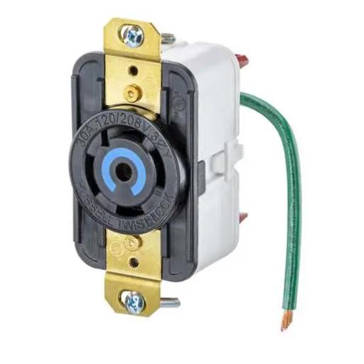 [HUBBELL_HUB-HBL-2810-ST] Hubbell Receptáculo de Media Vuelta Industrial 30 A 120/208 V CA/ Nema L5-30R /Color Negro.