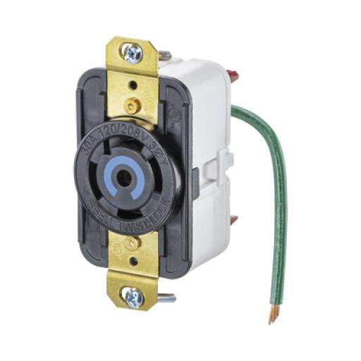 [HUBBELL_HUB-HBL-2810-ST] Hubbell Receptáculo de Media Vuelta Industrial 30 A 120/208 V CA/ Nema L5-30R /Color Negro.