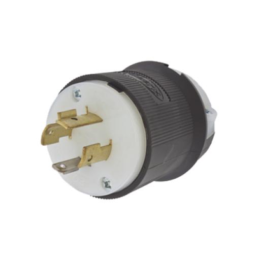 [HUBBELL_HUB-HBL-2411] Hubbell Clavija con Bloqueo de Media Vuelta Industrial 20 A 125/250 V CA / 3 Polos 4 Hilos / Nema L14-20P.