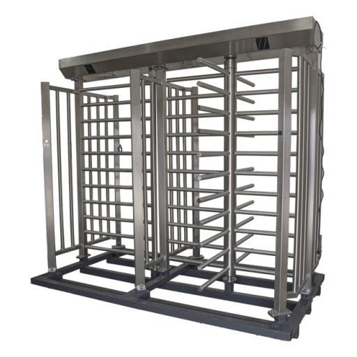 [ACCESSPRO_XTD-100] AccessPRO Torniquete De Paso Doble de Cuerpo Completo con Puerta Lateral y Rehilete de Acceso / Fabricado en Acero Inoxidable Grado 304 /
