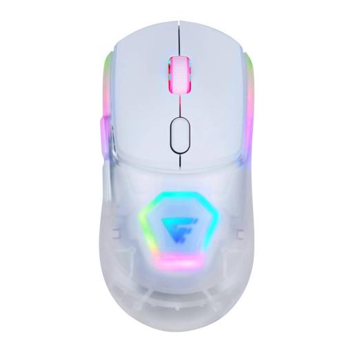 [GAMEFACTOR_MOW700-WH] Game Factor MOUSE GAME FACTOR CARCASAS INTERCAMBIABLES 2.4G+BT P3395 26K DPI RG BLANCO (MOW700-WH)