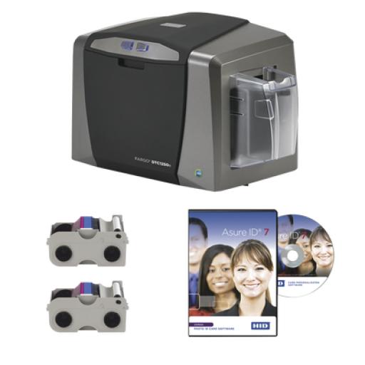 [HIDIDENTITY_50610] HID Identity Kit de Impresora de tarjetas PVC DTC1250e/ Una Cara / Incluye: 2 Ribbons Color y Software/ 3 Años Garantia