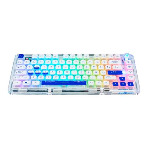 [GAMEFACTOR_KBG800] Game Factor TECLADO GASKET MECÁNICO GAME FACTOR 75%, LCD, BT, 2.4G, USB-C TECLAS PUDDING (KBG800)