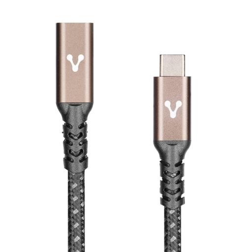 [VORAGO_CAB-127] Vorago CABLE EXTENSIÓN VORAGO TIPO C HEMBRA-TIPO C MACHO 1 M 100 W NEGRO (CAB-127)