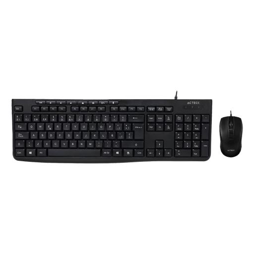 [ACTECK_AC-939928] KIT TECLADO Y MOUSE ALAMBRICO ACTECK (AC-939928) MK455,USB,105 TEC,1600 DPI,NEGRO
